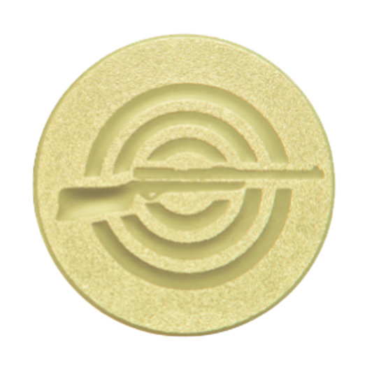 Emblém puška, pr. 25 mm, zlato