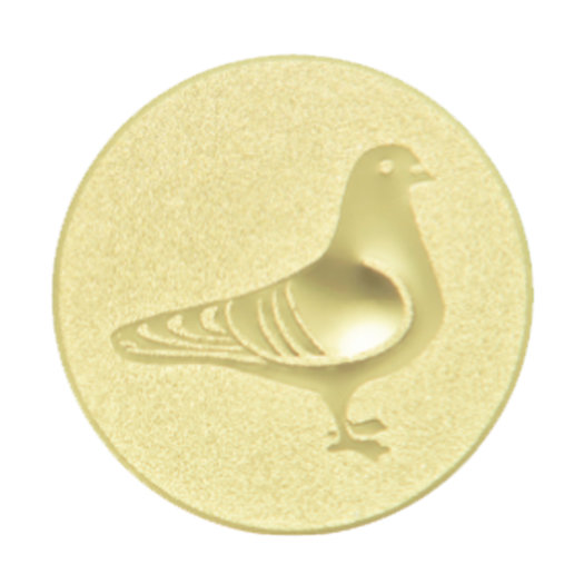 Emblém holub, pr. 25 mm, zlato