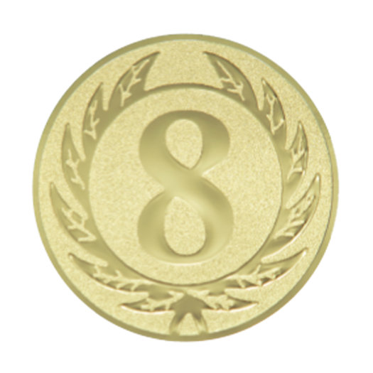 Emblém čísice 8, pr. 50 mm, zlato